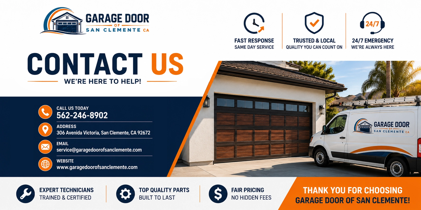 Garage door of San Clemente CA